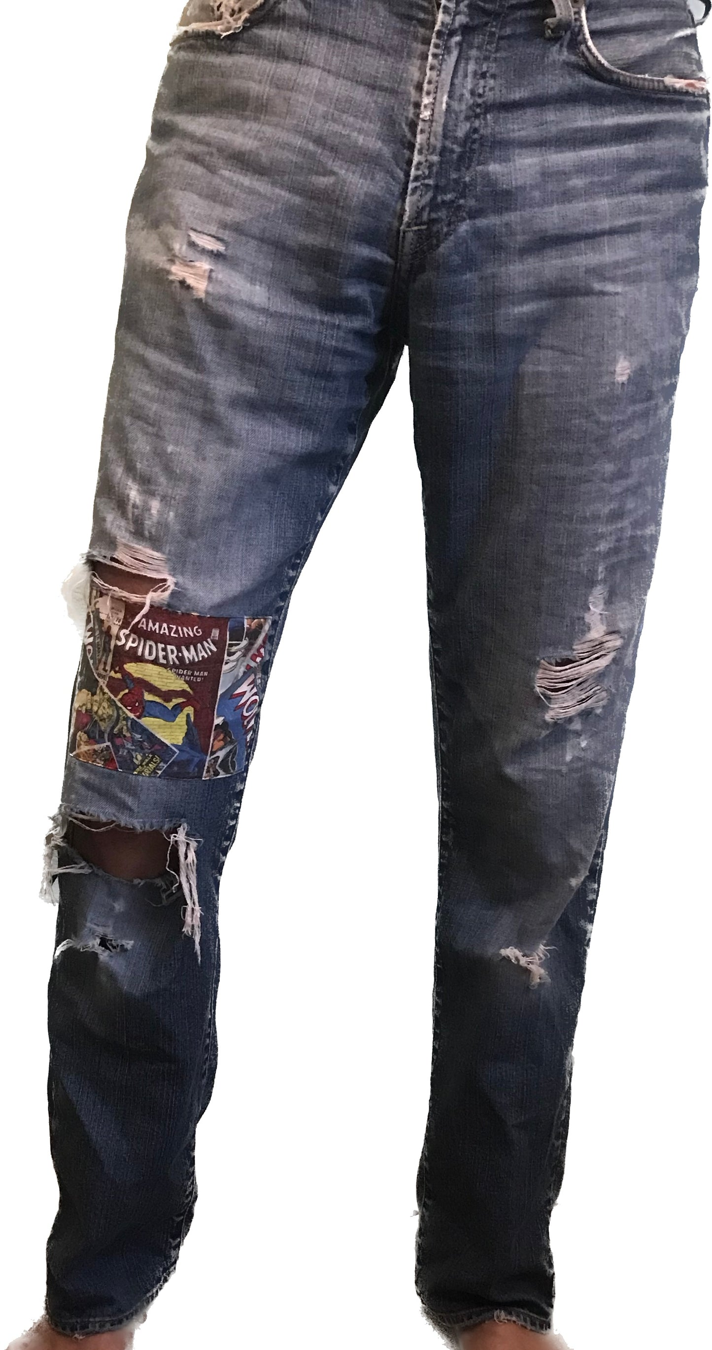 Marvel Comics inspired upcycled Jeans-Jeans