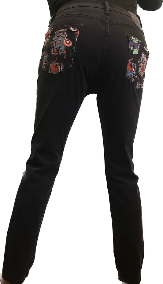 Superhero Avengers Inspired Black Pants-Jeans